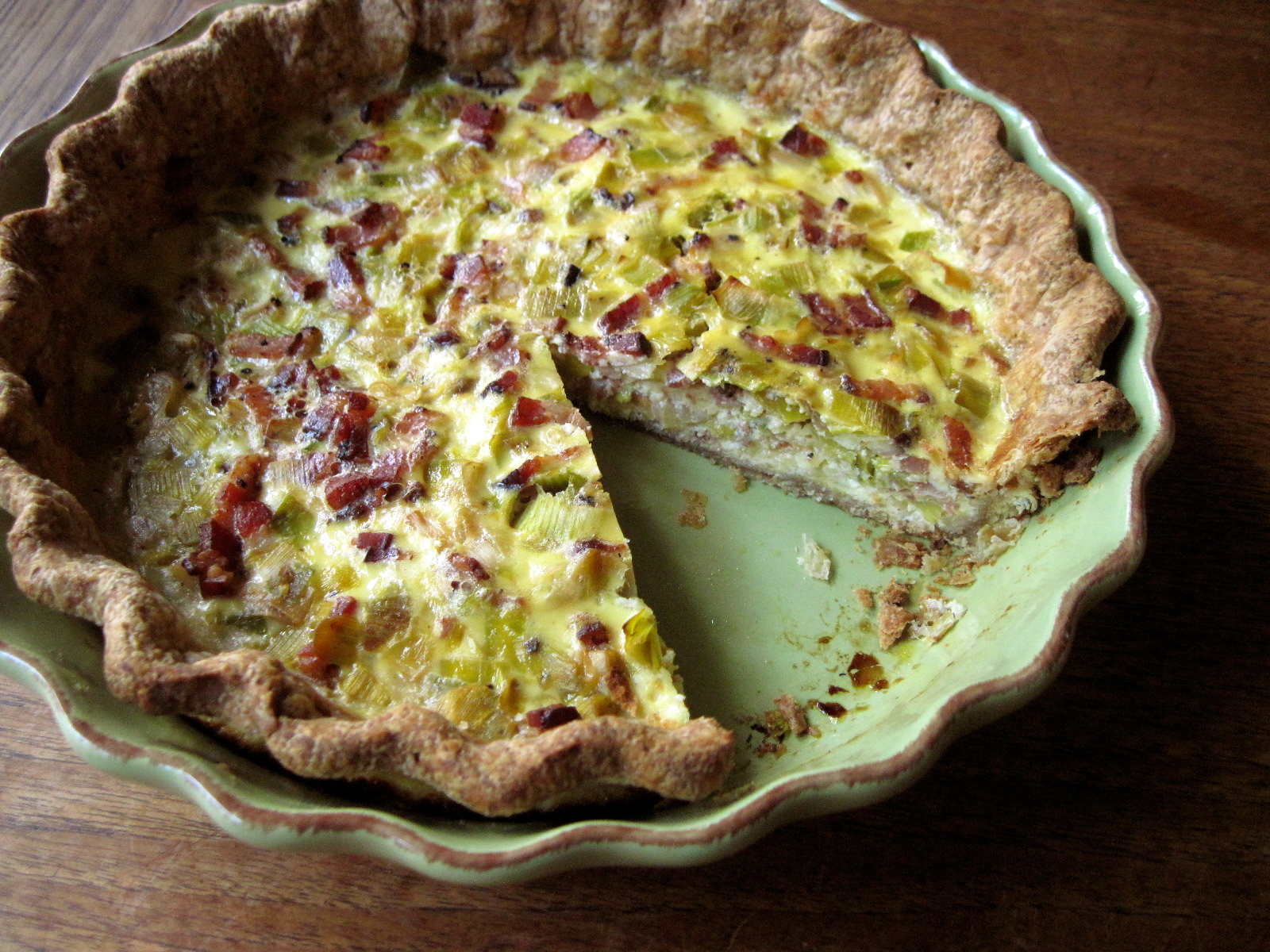 Leek & Bcaon Quiche with Whole Grain Crust