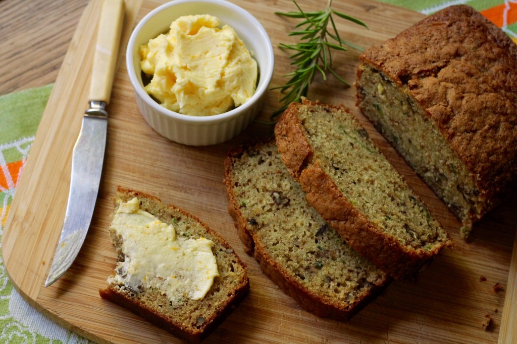 Orange Rosemary Pecan Zucchini Bread with Orange-Honey Butter | Korena in the Kitchen