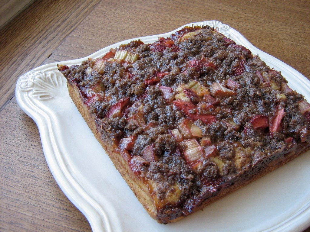Strawberry Rhubarb Coffee Cake with&nbsp;Ginger