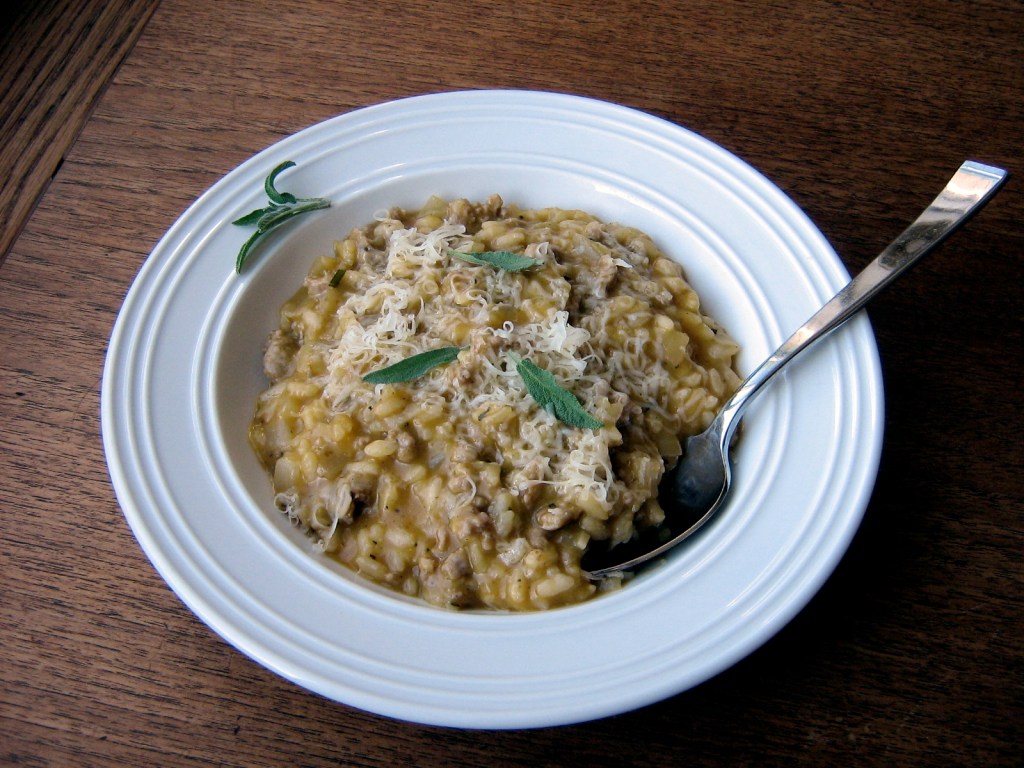 Pumpkin, Sausage and Sage&nbsp;Risotto