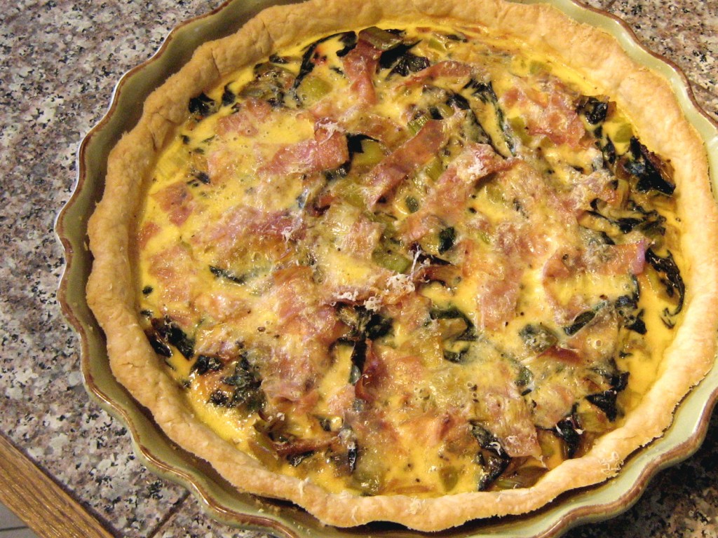 Leek, Swiss Chard & Prosciutto Quiche (and a non-shrinking tart&nbsp;crust!)