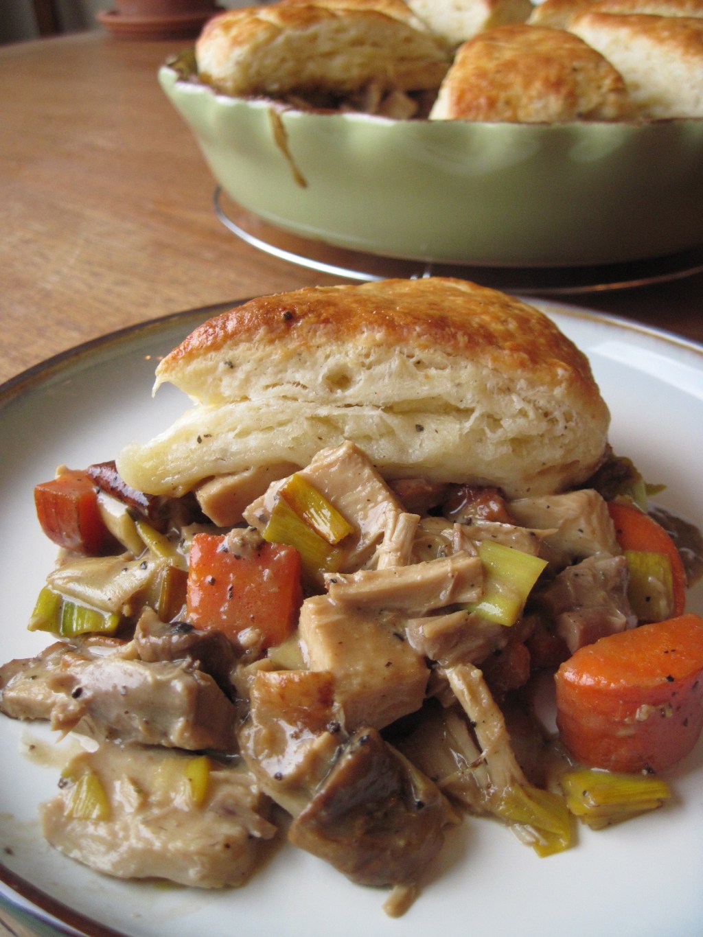 Turkey Pie with Parmesan & Black Pepper&nbsp;Biscuits