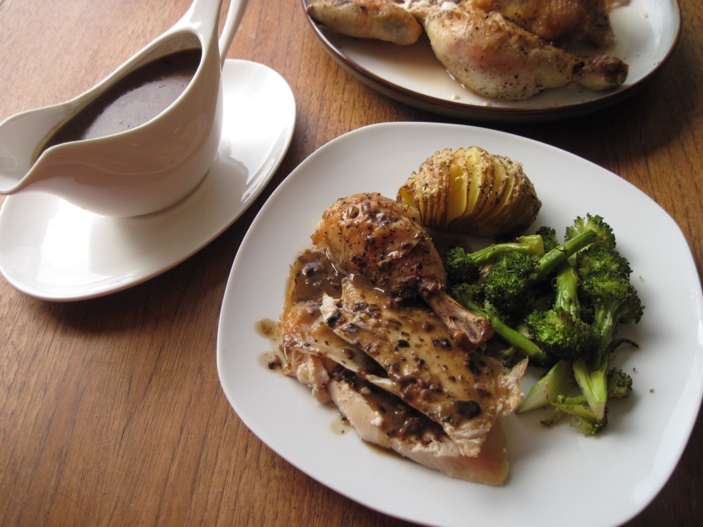 Roast Chicken with Black Bean&nbsp;Gravy