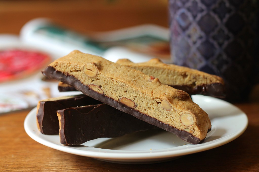 Chocolate-Dipped Vanilla-Almond Sourdough Biscotti | Korena in the Kitchen