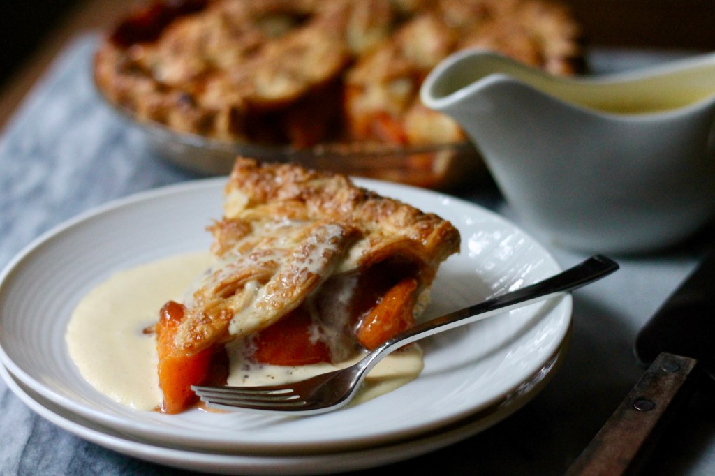Cinnamon Apricot Pie with Crème&nbsp;Anglaise
